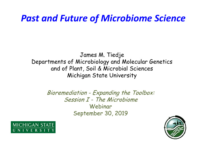past and future of microbiome science