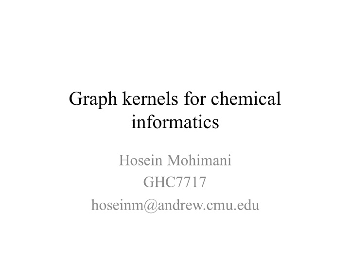 graph kernels for chemical informatics