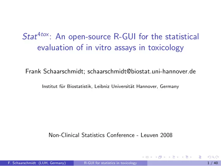 stat 4 tox an open source r gui for the statistical