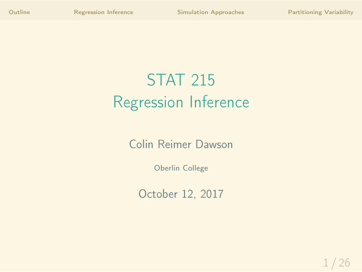 stat 215 regression inference