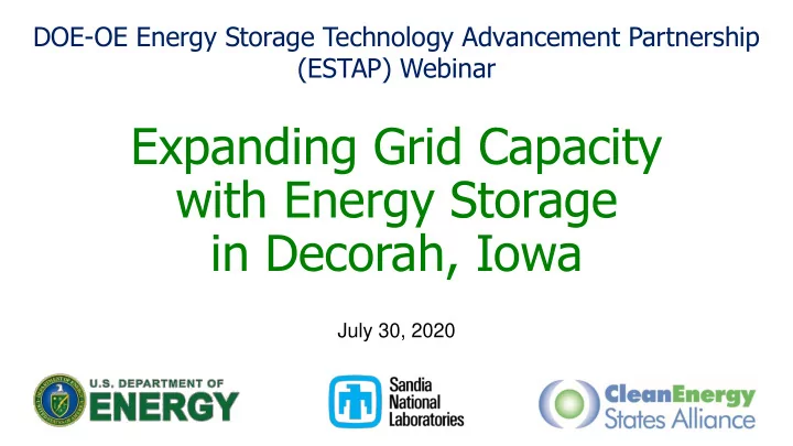 with energy storage