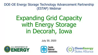 with Energy Storage  in Decorah, Iowa  July 30, 2020  Housekeeping  Join audio:    Choose Mic