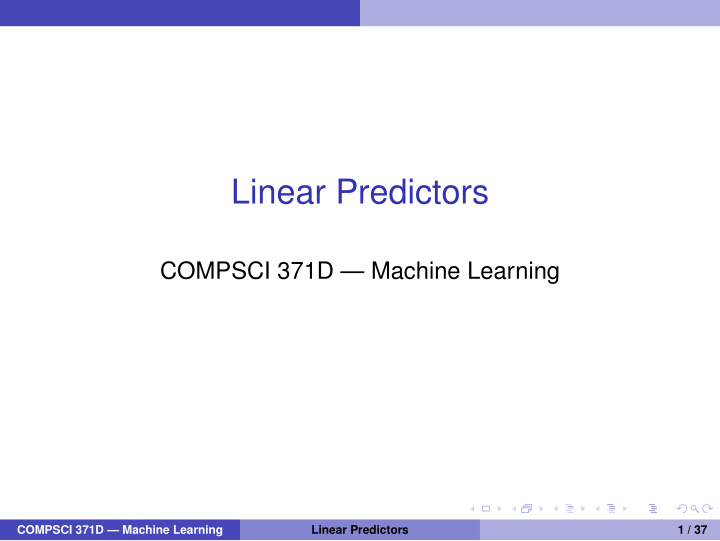 linear predictors