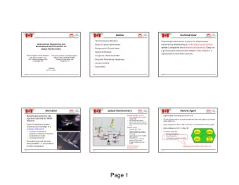 Page 1  Livingstone:  Livingstone:  System Architecture  Model-based MIR  Model-based MIR