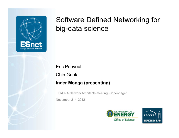 software defined networking for big data science