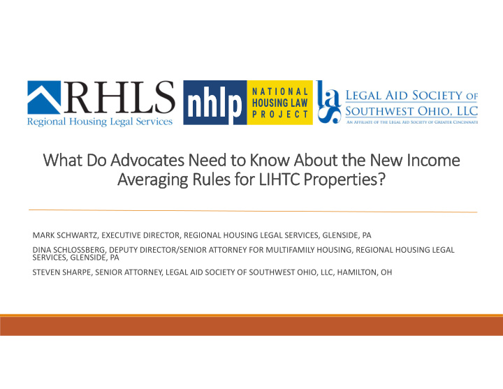 what do advocates need to know about the new income