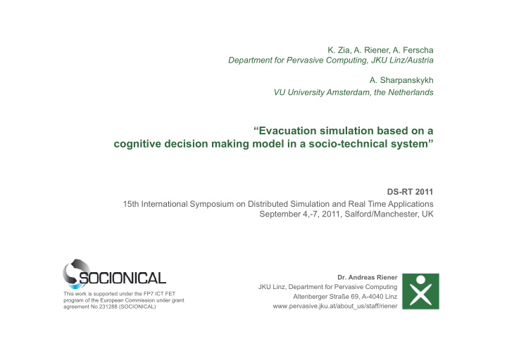 evacuation simulation based on a cognitive decision