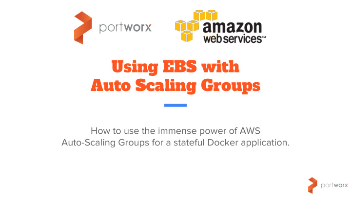using ebs with auto scaling groups