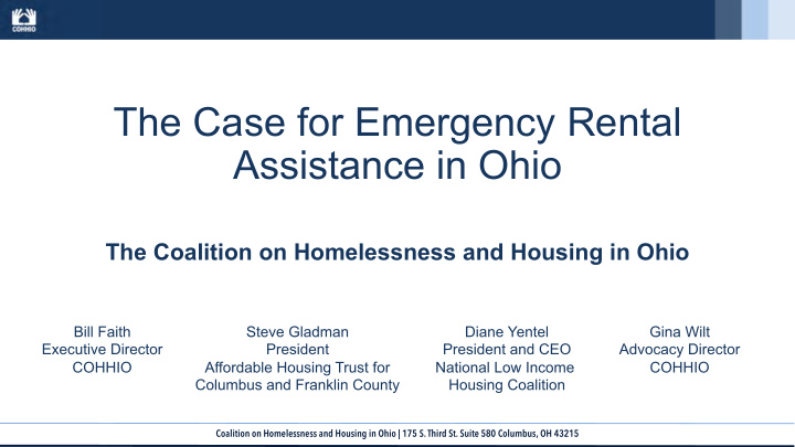 the case for emergency rental assistance in ohio