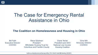 The Case for Emergency Rental  Assistance in Ohio  The Coalition on Homelessness and Housing in