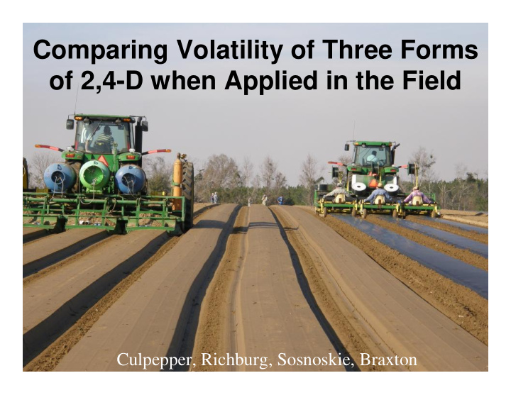 comparing volatility of three forms of 2 4 d when applied