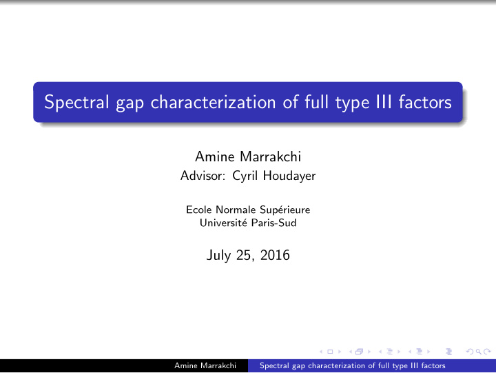 spectral gap characterization of full type iii factors