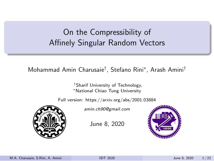 on the compressibility of affinely singular random vectors