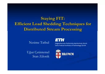 StayingFIT:  StayingFIT:  EfficientLoadSheddingTechniquesfor