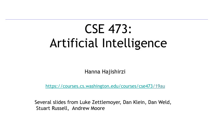 cse 473 artificial intelligence