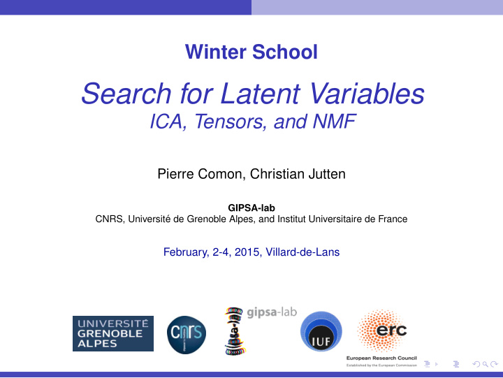 search for latent variables