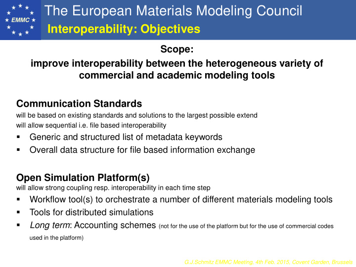 the european materials modeling council