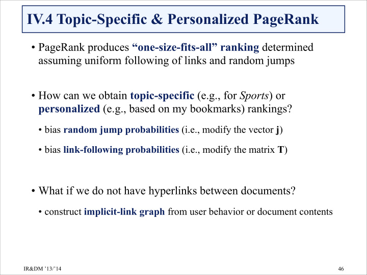 iv 4 topic specific personalized pagerank