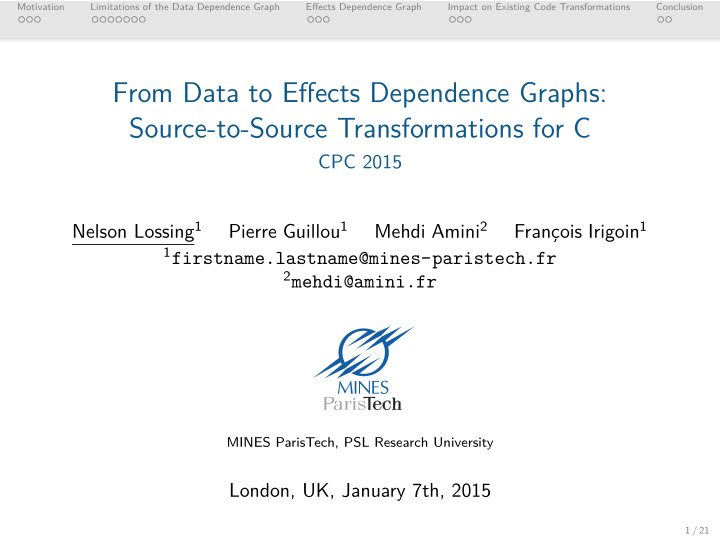 from data to effects dependence graphs source to source