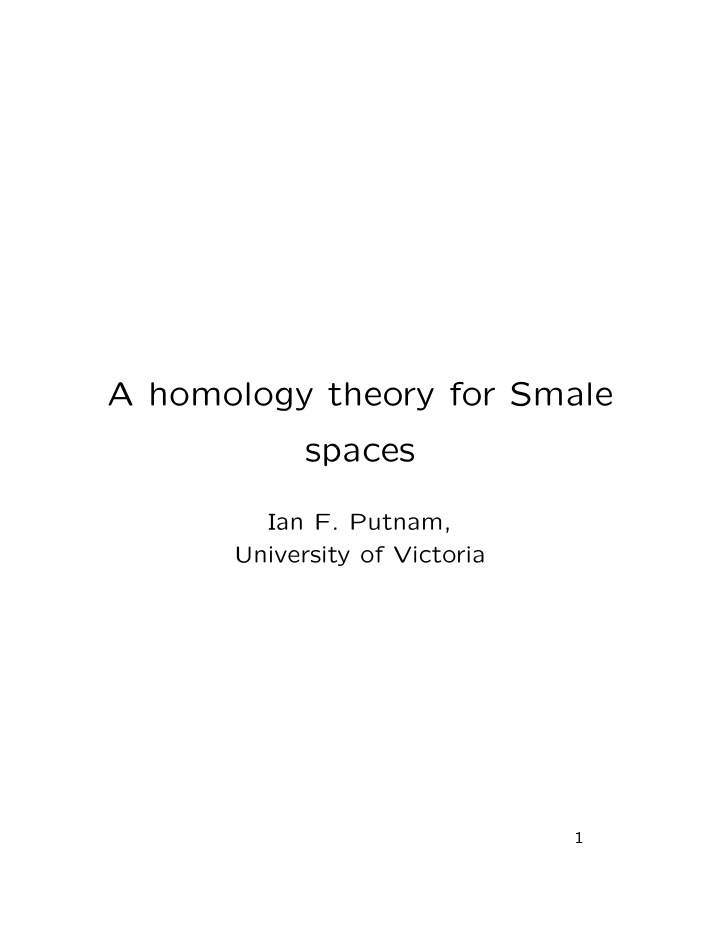 a homology theory for smale spaces