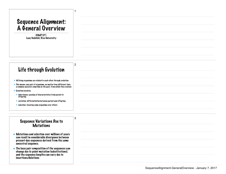 sequence alignment a general overview