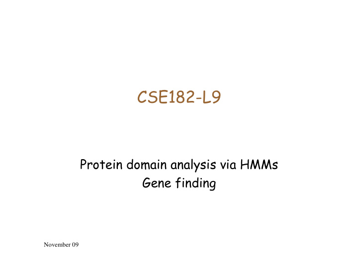 cse182 l9