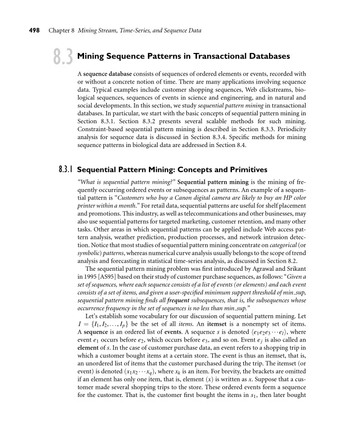8 3 mining sequence patterns in transactional databases