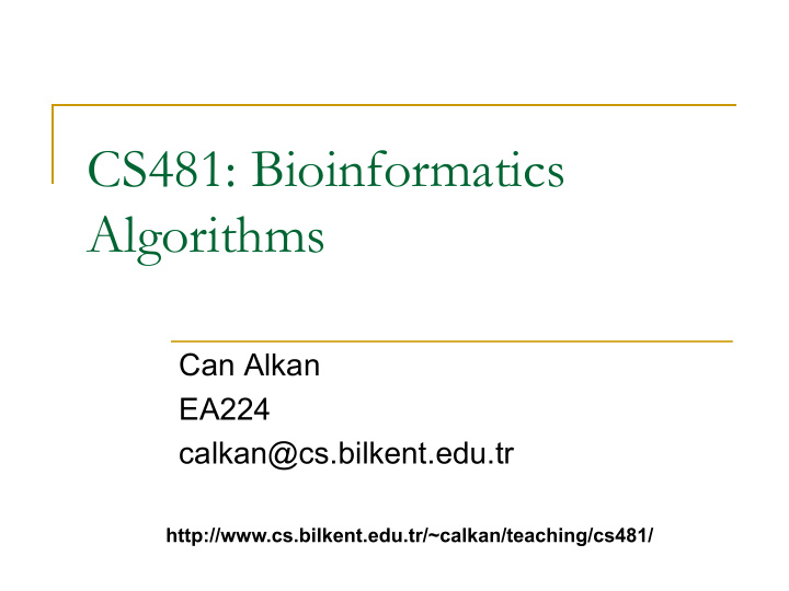 cs481 bioinformatics