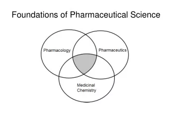 Foundations of Pharmaceutical Science  Foundations of Pharmaceutical Science  (Hass, Voigt, Balaz)