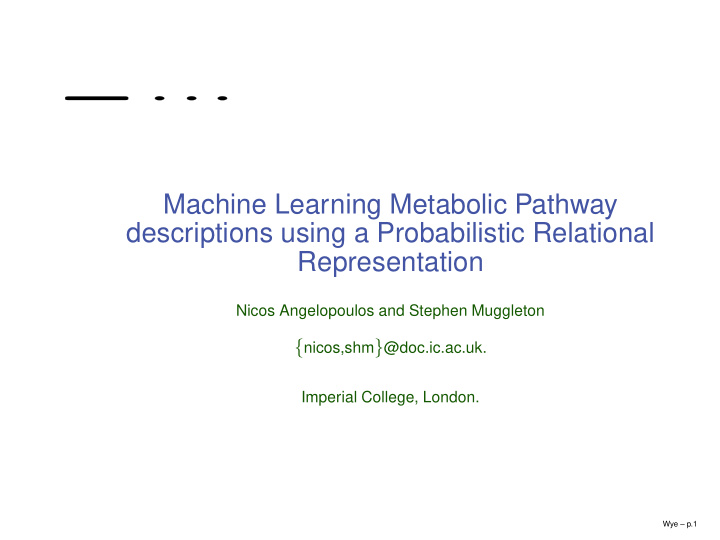 machine learning metabolic pathway descriptions using a