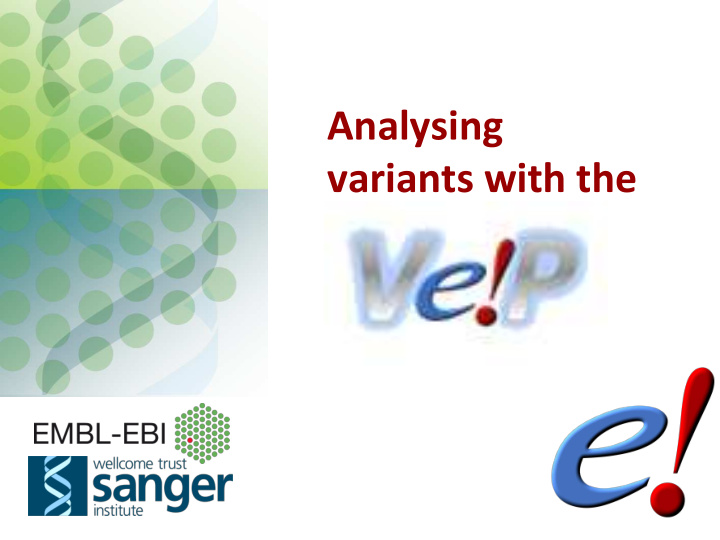 analysing variants with the