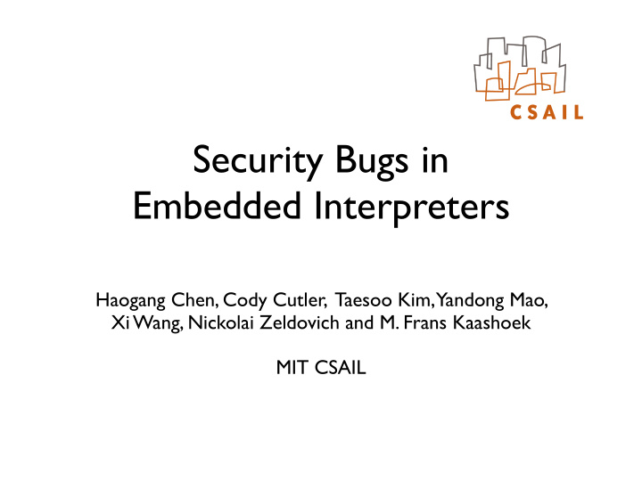 security bugs in embedded interpreters