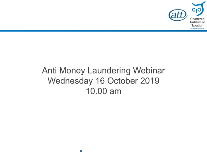 anti money laundering webinar wednesday 16 october 2019