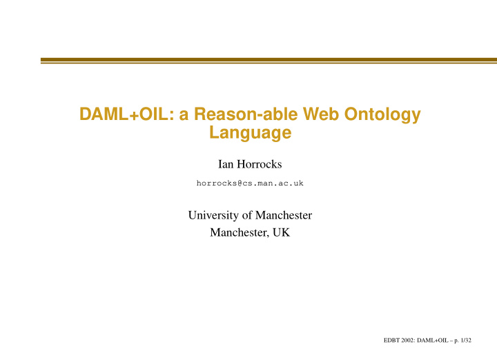 daml oil a reason able web ontology language
