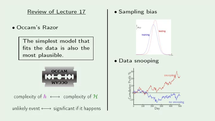 hi the simplest mo del that p x ts the data is also the