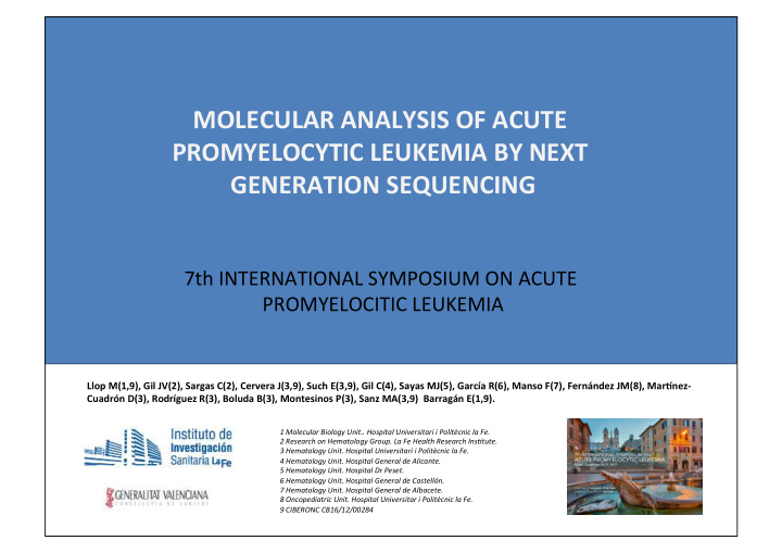 molecular analysis of acute promyelocytic leukemia by