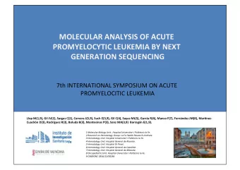 MOLECULAR ANALYSIS OF ACUTE  PROMYELOCYTIC LEUKEMIA BY NEXT  GENERATION SEQUENCING  7th