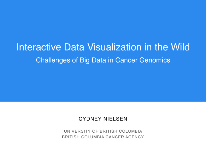 interactive data visualization in the wild