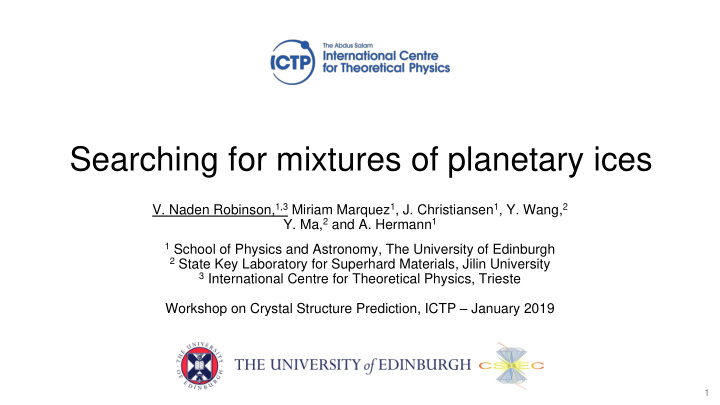 searching for mixtures of planetary ices
