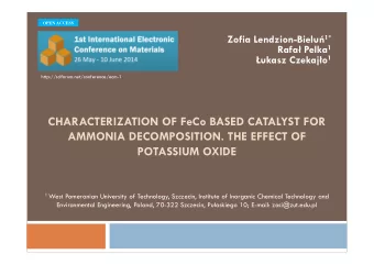 CHARACTERIZATION OF FeCo BASED CATALYST FOR  AMMONIA DECOMPOSITION. THE EFFECT OF  POTASSIUM OXIDE