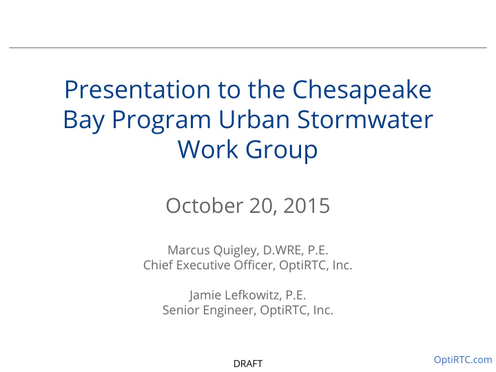 presentation to the chesapeake bay program urban