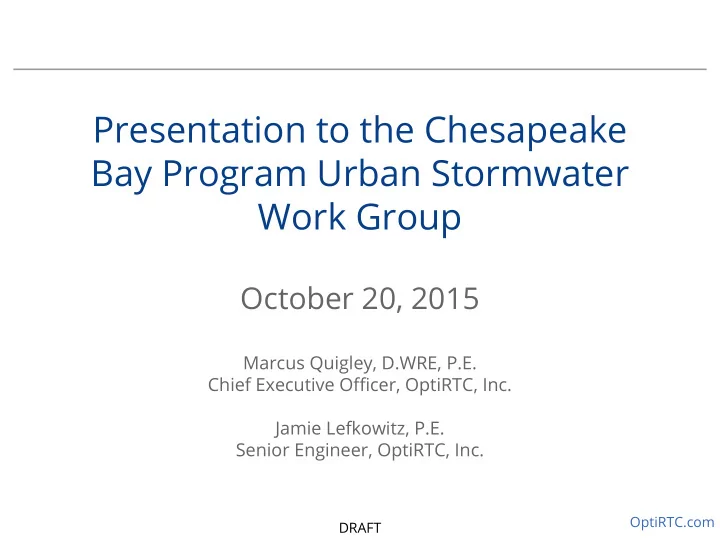 presentation to the chesapeake bay program urban
