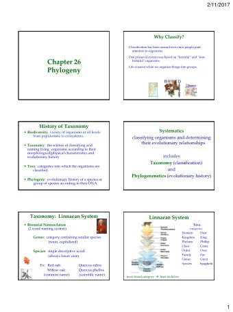 Chapter 26 harmful organisms.  Life is easier when we organize things into groups.  Phylogeny