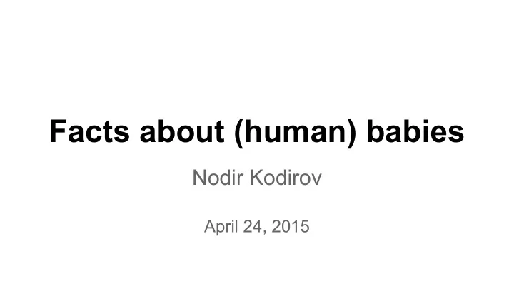 facts about human babies
