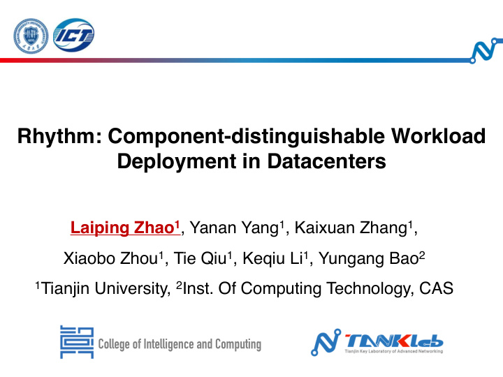 rhythm component distinguishable workload deployment in