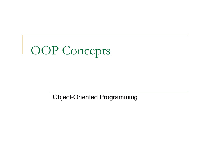 object oriented programming what is object oriented
