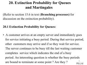 20. Extinction Probability for Queues  and Martingales ( Refer to section 15.6 in text ( Branching
