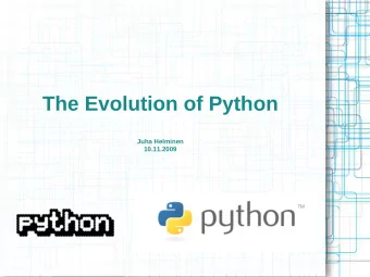 The Evolution of Python  Juha Helminen  10.11.2009  ABC  Imperative programming language and