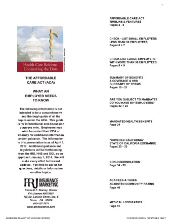 THE AFFORDABLE  SUMMARY OF BENEFITS  &amp; COVERAGE &amp; HHS  CARE ACT (ACA)  GLOSSARY OF TERMS