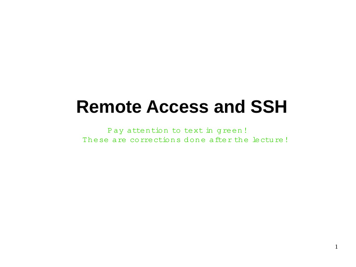 remote access and ssh